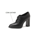 Madingi Nauji Pavasariniai Natūralios Odos Moteri&scaron;ki Batai Smailus Priekis Moteri&scaron;ki Auk&scaron;takulniai Batai Moterims Auk&scaron;ti Kulniukai Zapatos Mujer Mokasinai Moteri&scaron;ki Batai 36 black
