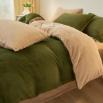 Storas koralinio fliso aksomo antklodės užvalkalas - Žieminis, Vieno dydžio, Vientisos spalvos 220*240cm - 1 Duvet Cover
