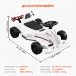 SucceBuy 6V 4.5Ah Elektrinis Pedalinis Kartingas Ne&scaron;iojamas Lauko Lenktynių Žaislas 20000RPM Variklis su Priekiniu Žibintu ir Garso Signalu Vaikams Berniukų Dovanos