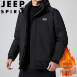 JEEP SPIRIT Vyri&scaron;kas laisvalaikio žieminis striukė su gobtuvu ir pa&scaron;iltinimu XL