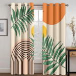 Modernūs geometrinio apskritimo užuolaidų juodos ir baltos spalvos langų užuolaidos 2 panelės Abstrakčios svetainės miegamojo namų dekoracijos 70W185H(CM)X2PCS&Rod Pocket