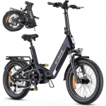 V&eacute;lo &eacute;lectrique pliable - ENGWE - L20 3.0 Pro - Batterie amovible 48 V 15 Ah - Autonomie 160 km - Noir juoda