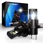 Novsight H4 Hi/Lo LED priekiniai žibintai, rūko žibintas, 55W 12 000 liumenų, nepoliarizuoti, auk&scaron;tos kokybės LED lustas, H4 Hi/Lo juoda