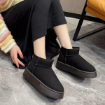 Nauji žieminiai moteri&scaron;ki trumpi pliu&scaron;iniai &scaron;ilti sniego batai plok&scaron;čiapadžiai laisvalaikio batai zom&scaron;iniai kailiniai Chelsea kulk&scaron;nies batai platforma moterims Botas Mujer 36