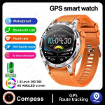 2025 Naujas Lauko Profesionalus GPS Trajektorijos I&scaron;manusis Laikrodis 1.5 HD Ekranas Vandeniui Atsparus Apyrankė BT Skambutis I&scaron;manusis Laikrodis Vyrams skirtas Android IOS sidabras
