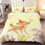 Bambi 3D vaiki&scaron;kos poros lovos patalynės komplektas Mielas spausdintas animacinis antklodės užvalkalas Poliesterio antklodės komplektas Viengulė King dydžio 140x210cm