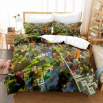 3D Skaitmeninės spaudos trijų dalių Minecraft žaidimo vaiki&scaron;kas animacinis antklodės komplektas EU Single 140*200cm