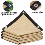 90% Pavėsinimo HDPE Smėlio spalvos Pavėsinimo Tinklas Sodo Augalų &Scaron;iltnamio Pavėsinimo Burė Apsauga nuo UV Spindulių Lauko Pergola Apsauga nuo Saulės Baseino Markizė 2x2m