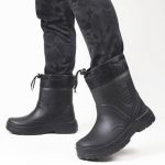 Rudens ir žiemos batai nuo lietaus Vyri&scaron;ki plius Velvet Lengvi, vandeniui atsparūs batai Storapadžiai plius medvilniniai guminiai batai trumpi, &scaron;ilti batai nuo lietaus 44 juoda