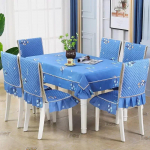 gėlių ra&scaron;tas &bdquo;Wave&ldquo; nėrinių užvalkalas sustorėjęs valgomojo stalo užvalkalas europieti&scaron;ko stiliaus didelės gėlės staltiesės kėdės užvalkalas Chair 1 cover 1 back