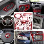 Automobilių priedai, skirti Volkswagen VW Golf 7 GTI MK7 2014- Car Styling Salon Carbon Fiber Red lipdukai Type 10