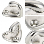 2pcs Marine 316 Stainless Steel Mini Boat Fender Hook Carabiner Pad Eye Marine Sailing Silver Fender Hooks 27mm x 27mm Default