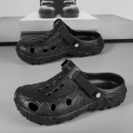 Madingos Klasikinės Vyri&scaron;kos &Scaron;lepetės Baltos Lauko Sodo Klumpės Laisvalaikio Sandalai Juodi Unisex Su Uždengtu Pir&scaron;tu Įslystami Vyri&scaron;ki Kvėpuojantys Paplūdimio Batai 40 juoda
