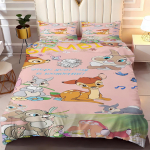 Bambi poros patalynės komplektas Antklodės užvalkalas Dvigulė (Twin) dydžio Komplektai 100% poliesteris 3D vaikų patalynės komplektas 3 dalių 1 antklodės užvalkalas AU Double(180*210cm)3pcs