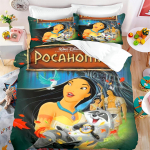 Pocahontas Pasakų Princesė Mielas Spausdintas Patalynė Anime Animacinis Antklodės Užvalkalas 100% Poliesteris Odai Draugi&scaron;kas Kvėpuojantis EU Single(135*200cm)3pcs