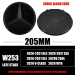 3D 185MM 205MM Priekinės grotelės Žvaigždės logotipas Emblema Ženklelis Automobilių aksesuarai Mercedes-Benz C/B/E klasei W206 W253 W213 GLC GLE V klasei