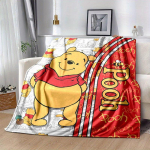 Vini Pū deka Ypač mink&scaron;ta, &scaron;ilta, jauki pledas svetainei, sofai, kelionėms visais metų laikais Mielas animacinis personažas 150x200cm gray