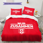Hallescher FC ra&scaron;to patalynė, pledų komplektas, pledo užvalkalas, pagalvės užvalkalas, namų gimtadienio dovana (1 * antklodės užvalkalas + 2 * pagalvės užvalkalai, be &scaron;erdies) 135x200cm
