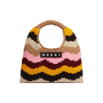 Marni Market Raidės Pleistro Bangos Ra&scaron;to Austa Technologija Akrilo Mezgimo Mini Rankinė Moteri&scaron;ka rankinė Ruda Daugiaspalvė SHMH0050A2FW305STW54 Basic Set (Bag+Dust Bag)