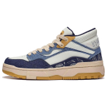 Li Ning Wave MID Cushioning, Wear Resistant Low top Skateboard Shoes Men's Beige White Blue AGCT223-4 39
