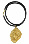 Tibetan Mastiff, Do khyi - necklace with a dog in a gift box, gold-plated pendant for a dog lover, striking jewelry by Art-Dog black