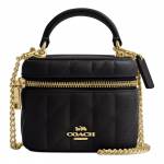 Coach Ava 11 Nuimamas grandinėlės dirželis Napa oda Mini peties rankinė per kūną Moteri&scaron;kos rankinės Juoda CY730-IMBLK Basic Set (Bag+Dust Bag)