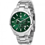Maserati Attrazione Žalias Metalinis Vyri&scaron;kas Kvarcinis Chronografas su Data R8853151011 žalia