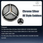 Automobilio lipdukas AMG Benz chromo sidabro ir blizgios juodos spalvos priekinės grotelės veidrodžio emblema 3D stiliaus žvaigždės ženklelis Tinka Mercedes Benz W24