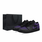 Jordan Air Jordan 1 Amortizacija, Atsparūs dilimui Žemi Vintažiniai Krep&scaron;inio Batai Vyri&scaron;ki Juodi Violetiniai 553558-093(Komanda695-) 40