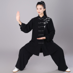 Hongji Moteri&scaron;kas siuvinėtas Tai Chi kostiumas Pavasariui/Vasariui/Rudeniui - Ilgas, Vidutinio ilgio, Naujo Kinų stiliaus Rytinei mank&scaron;tai ir Kovos menams XS white