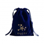 Gucci grožio mėlynas aksominis rai&scaron;teliu užtraukiamas mai&scaron;elis Blue Drawstring Cosmetics Storage Bag
