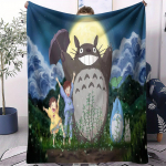 Hayao Miyazaki Klasikinis Anime Antklodė Biurui Kelionei Komfortas Laisvalaikiui Stovyklavimui Kelionėms Daugiafunkcionalė Universali Antklodė Ventiliatoriaus Dovana 70x100cm gray