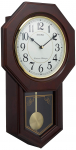Seiko laikrodis Analoginis sieninis laikrodis su pasirenkamu dūžiu Dekoratyvus a&scaron;tuonkampis medinis Tamsiai rudas medienos RQ325B & Dūžis, &Scaron;vytuoklė, Ilga uodegos rėmelis, Apdaila,