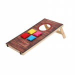 Cornhole rinkinys Lauko žaidimas Ne&scaron;iojimo dėklas Sulankstomas Cornhole žaidimas Vaikams ir suaugusiems Vidaus ar lauko žaidimai kieme A brown