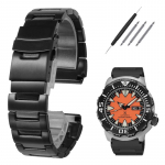 20MM vientas nerūdijančio plieno apyrankė Seiko No. 5 raudonos dantuotos vandens dvasios monstro SRP307 313 SKX779 SKX781 laikrodžio apyrankės 20mm juoda