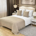 Lovos galo &scaron;alikas B&B apartamentų dekoracija megzta sofa su &scaron;aliku vie&scaron;bučio lovos užtiesalas lovos galo pledas vie&scaron;bučio lovos vėliavėlė Small 127x172cm chaki