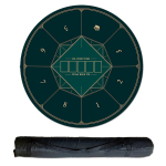 SALUDABLE Apvalus Pokerio Kazino Texas Stalo Kilimėlis su Laikymo Mai&scaron;eliu, 120cm, Hold'em (Žalias) žalia