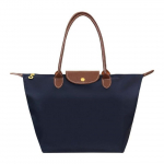 (dark blue, M) New Nylon Beach Tote Bag Fashion Womens Handbag Tote Oxford Shoulder Bags Female Waterproof Dumplings Folding Shopping Bag 2024 brown