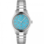 Gucci YA1265044 G-Timeless Turkio spalvos ciferblatas Unisex laikrodis 32mm