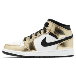 Jordan 1 Mid Metallic Gold Black White GS DC1420-700 37.5