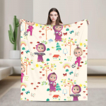 Mink&scaron;tas pledas Kelioninis Animacinis M-Ma&scaron;a ir Lokys Mėtomasis pledas Flanelinis lovatiesė Namų dekoravimui Ra&scaron;tas Sofos-lovos užvalkalas 150x200cm