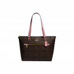 Coach Gallery 32 Klasikinis monogramos ra&scaron;to odinis pirkinių krep&scaron;ys Moteri&scaron;kas krep&scaron;ys Tamsiai rudas Dulki&scaron;kai rožinis 79609-IMRSH Basic Set (Bag+Dust Bag)