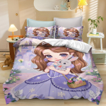 Sofia Pirmoji Antklodės Užvalkalų Rinkinys Lovos Patalynės Antklodžių Rinkiniai Karali&scaron;ko Dydžio 3D Vaikų Patalynės Rinkinys 135x200cm