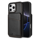 2 viename nuimamas kortelių dėklas odinis magnetinis dėklas, skirtas iPhone 16 Pro Max 15 Plus 14 13 12, vertikalus mai&scaron;elio ki&scaron;enė Magsafe dangteliui For iPhone 14 Pro juoda