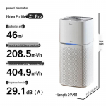 Midea Z1pro Oro valytuvas dūmams ir kvapams CN ki&scaron;tukas (adapteris įtrauktas)