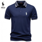 Ralph Lauren 2026 m. Pavasario/vasaros vyri&scaron;ki siuvinėtas žakardinis polo mar&scaron;kinėlis su atlapais Laisvalaikio Auk&scaron;tos kokybės Tencel vienspalvis trumpomis rankovėmis T-shirt S