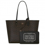 Coach City 33 Dvipusė Klasikinio Ra&scaron;to PVC Rankinė Moteri&scaron;kos Rankinės Tamsiai Ruda CBQ38-IMXAQ Gift Box Sets (Basic Set+Black Box) black