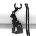 Gyvūnas Egipto Katės Deivės Suknelė Karoliai Senovės Egiptas Retro Mada Pakabukas Karoliai 60CM black