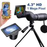 WiFi elektroninis okuliaras 1080P skaitmeninis okuliaras su 4,3 colio IPS ekranu astronominio teleskopo priedams China Mainland black