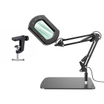 LED 15X Ap&scaron;viečiamas didinamasis stiklas 5 spalvų LED didinamojo stiklo lempa Techniniams darbams Square Base Clip